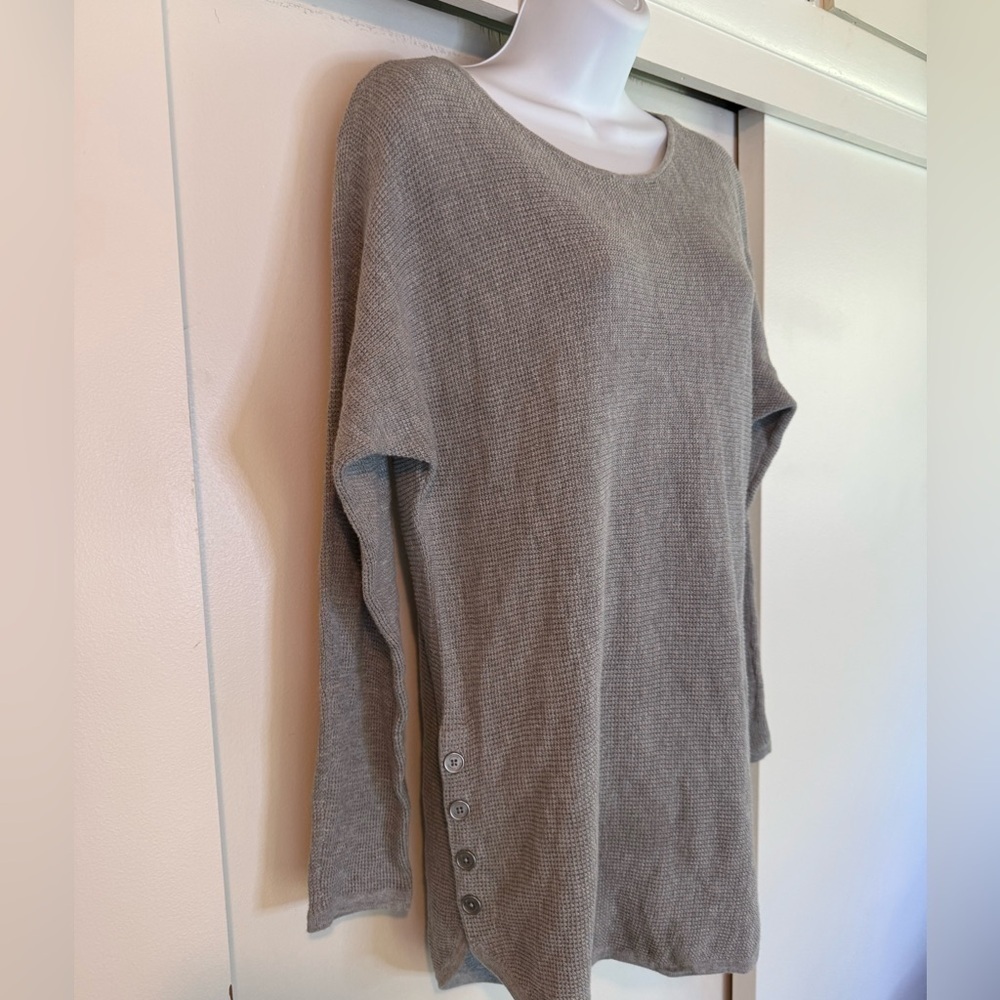 Michael Michael Kors Light Gray Knit Sweater with Button Detail - Picture 7 of 7